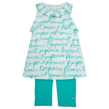 Vêtements Fille Ensembles enfant Emporio Armani Adel Blanc / Bleu