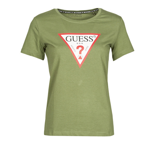 Kleidung Damen T-Shirts Guess SS CN ORIGINAL TEE Khaki