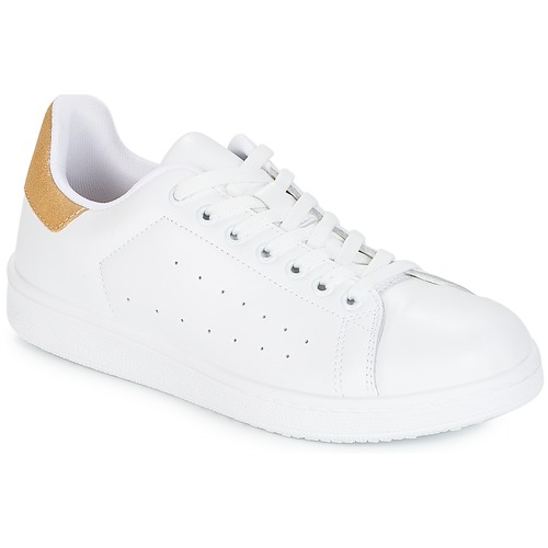 Chaussures Femme Baskets basses Yurban SATURNA Blanc / Doré