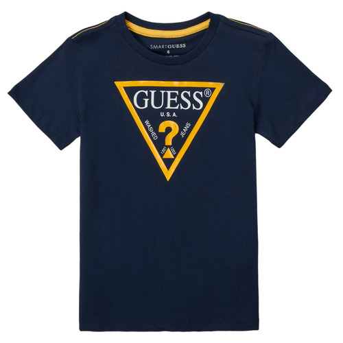 Kleidung Jungen T-Shirts Guess THERONN Marineblau