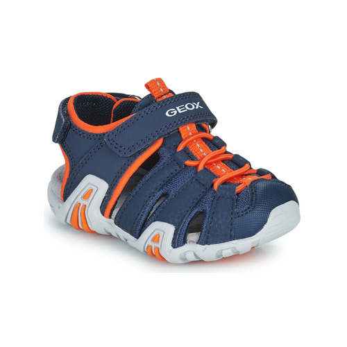 Schuhe Jungen Sandalen / Sandaletten Geox B SANDAL KRAZE A Marineblau / Orange