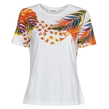 Kleidung Damen T-Shirts Desigual TS_MINNEAPOLIS Weiß / Bunt