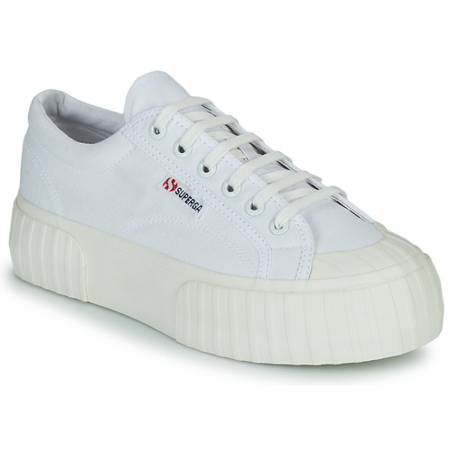 Schuhe Damen Sneaker Low Superga 2631 STRIPE PLATEFORM Weiß