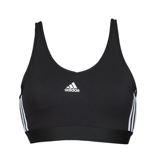 Kleidung Damen Sport BHs adidas Performance 3 Stripes CROP Schwarz