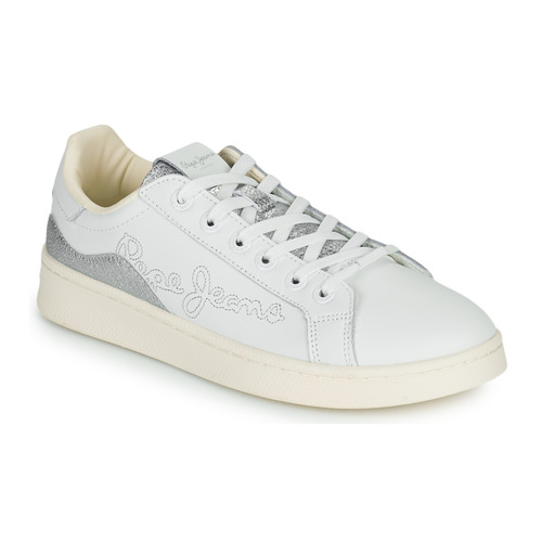 Schuhe Damen Sneaker Low Pepe jeans MILTON MIX Weiß / Silber