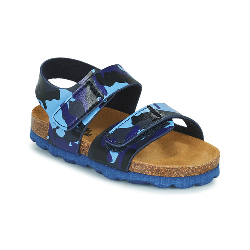 Schuhe Jungen Sandalen / Sandaletten Citrouille et Compagnie BELLI JOE Blau / Tarnmuster