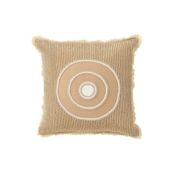 Casa cuscini J-line COUSSIN CERCLE IBIZ CO BLA/BEI (49.5x49.5x4cm) 