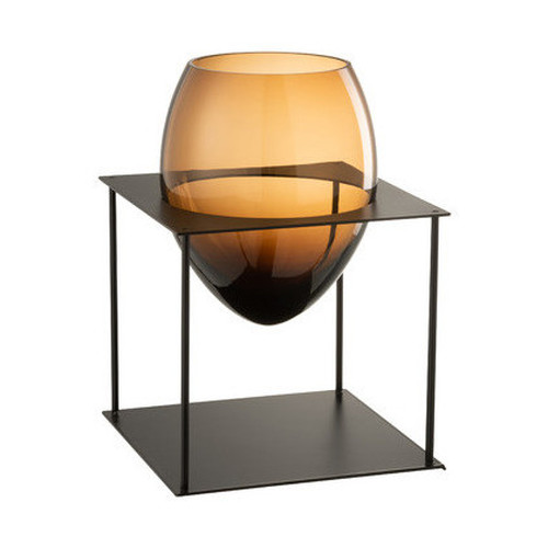 Home Vasen / Blumentopfabdeckungen J-line VASE JOYCE MA/NO METAL/VER M (21.5x21.5x32.5cm) Gelb