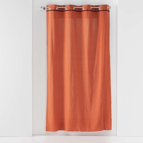 Home Vorhänge / Jalousien Douceur d intérieur RIDEAU A OEILLETS 135 x 240 CM COTON LAVE LINETTE TERRACOTTA Orange