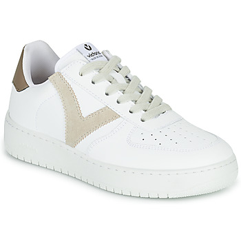 Schuhe Damen Sneaker Low Victoria MADRID EFECTO PIEL & COL Weiß / Beige