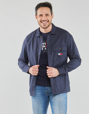 Kleidung Herren Langärmelige Hemden Tommy Jeans TJM CLASSIC SOLID OVERSHIRT Marineblau