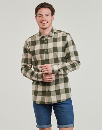 Kleidung Herren Langärmelige Hemden Only & Sons  ONSGUDMUND LIFE LS CHECKED SHIRT Khaki