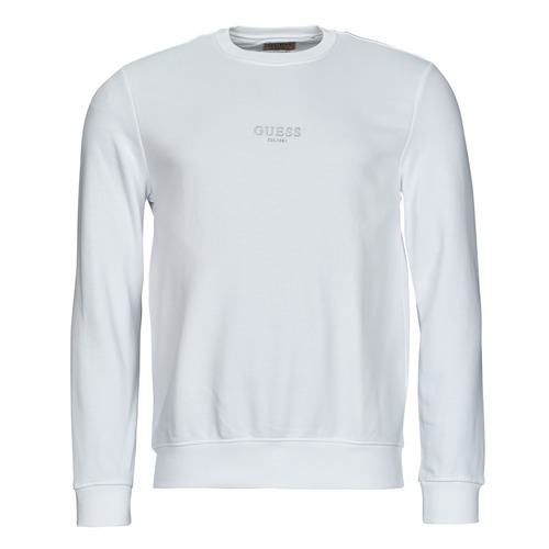 Kleidung Herren Sweatshirts Guess FEBO CN FLEECE Weiß