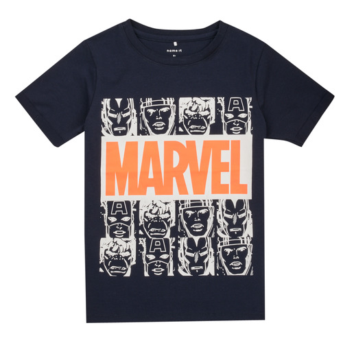 Kleidung Jungen T-Shirts Name it NKMMACKIN MARVEL SS TOP Marineblau