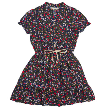 Kleidung Mädchen Kurze Kleider Only KOGLUNA MONIQUE STRING TIE S/S DRESS PTM Bunt