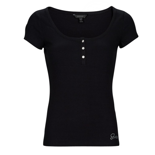 Vêtements Femme T-shirts manches courtes Guess ES SS KARLEE JEWEL BTN HENLEY 