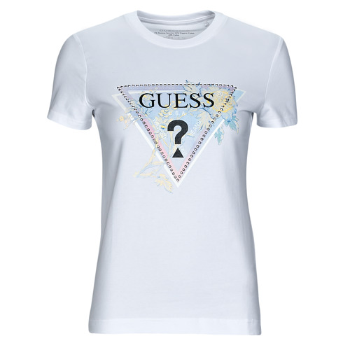 Kleidung Damen T-Shirts Guess SS CN ALVA TEE Weiß