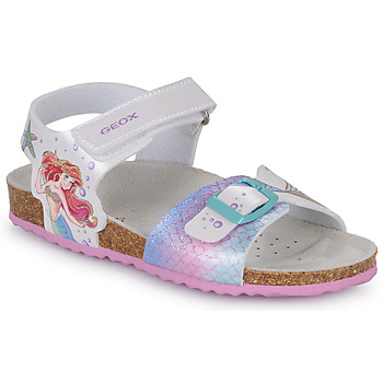 Schuhe Mädchen Sandalen / Sandaletten Geox J ADRIEL GIRL Weiß / Silbrig