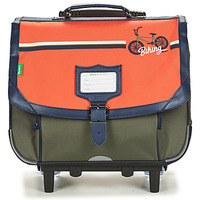 Taschen Jungen Schultaschen / Schulranzen mit Rollen Tann's ANATOLE TROLLEY 38 CM Khaki / Orange