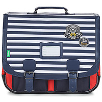 Taschen Mädchen Schultasche Tann's MALEAUME CARTABLE 41 CM Weiß / Marineblau / Rot