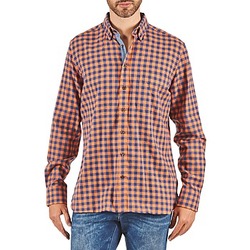 Kleidung Herren Langärmelige Hemden Hackett SOFT BRIGHT CHECK Orange / Blau