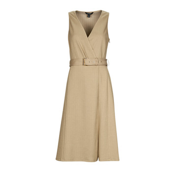 Kleidung Damen Kurze Kleider Lauren Ralph Lauren NICHOLINA-SLEEVELESS-DAY DRESS Beige