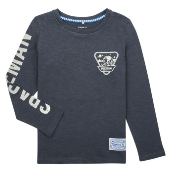 Kleidung Jungen Langarmshirts Name it NKMONOB LS TOP PS Marineblau