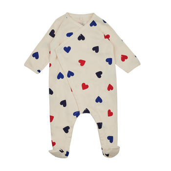 Kleidung Kinder Pyjamas/ Nachthemden Petit Bateau LERE Weiß / Marineblau / Rot