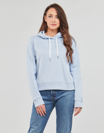 Kleidung Damen Sweatshirts Tommy Hilfiger REG FROSTED CORP LOGO HOODIE Blau