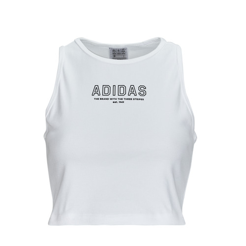 Kleidung Damen T-Shirts Adidas Sportswear Crop Top WHITE Weiß