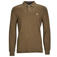 Kleidung Herren Langärmelige Polohemden Polo Ralph Lauren POLO AJUSTE DROIT EN COTON BASIC MESH Braun,