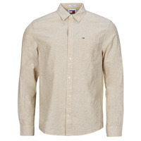 Kleidung Herren Langärmelige Hemden Tommy Jeans TJM REG LINEN BLEND SHIRT Beige