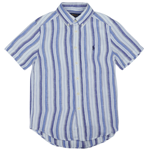 Kleidung Jungen Kurzärmelige Hemden Polo Ralph Lauren 323934866001 Blau / Weiß