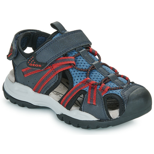 Schuhe Jungen Sandalen / Sandaletten Geox J BOREALIS BOY Marineblau / Rot