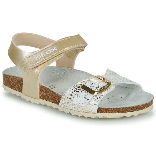 Schuhe Mädchen Sandalen / Sandaletten Geox J ADRIEL GIRL Weiß / Golden