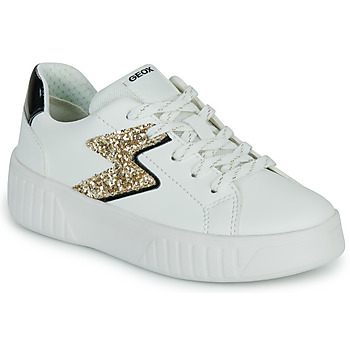 Schuhe Mädchen Sneaker Low Geox J MIKIROSHI GIRL Weiß / Golden