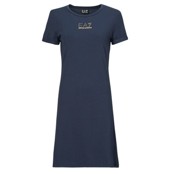 Kleidung Damen Kurze Kleider Emporio Armani EA7 ROBE TSHIRT Marineblau