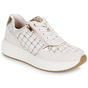 Schuhe Damen Sneaker Low Marco Tozzi  Weiß / Beige