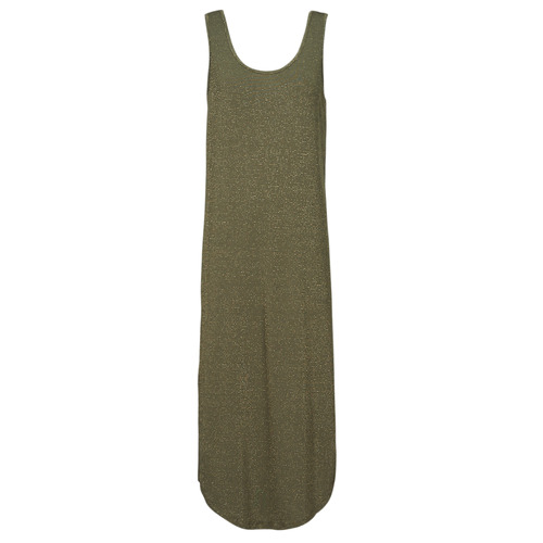 Kleidung Damen Maxikleider Pieces PCBILLO TANK MIDI DRESS LUREX Khaki