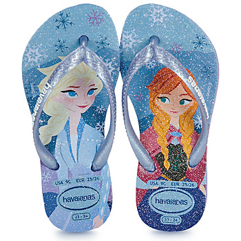 Schuhe Mädchen Zehensandalen Havaianas KIDS SLIM PRINCESS Blau