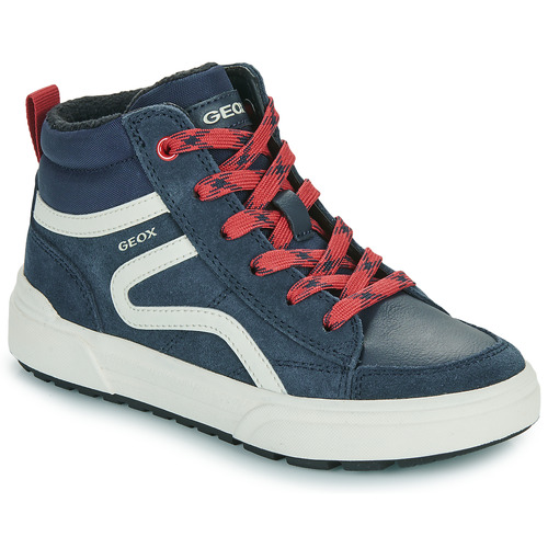 Schuhe Kinder Sneaker High Geox J WEEMBLE BOY Marineblau / Weiß / Rot