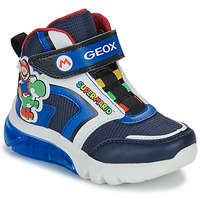 Schuhe Jungen Sneaker High Geox J CIBERDRON BOY Marineblau / Blau