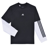 Kleidung Jungen Langarmshirts Adidas Sportswear Street Jam 2-in-1 Long Sleeve Long-Sleeve Top Weiß