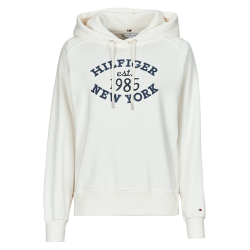 Kleidung Damen Sweatshirts Tommy Hilfiger MDRN REG VARSITY HOODIE Weiß