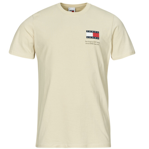 Kleidung Herren T-Shirts Tommy Jeans TJM SLIM ESSENTIAL FLAG TEE EXT Beige