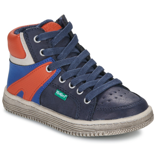 Schuhe Jungen Sneaker High Kickers LOWELL Marineblau / Blau / Rot