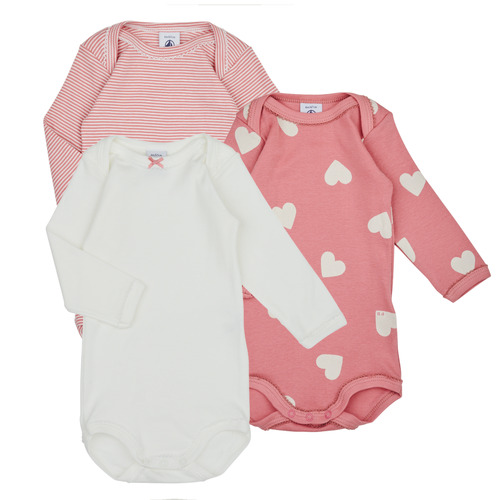 Vêtements Fille Pyjamas / Chemises de nuit Petit Bateau BODY US ML COEUR PACK X3 