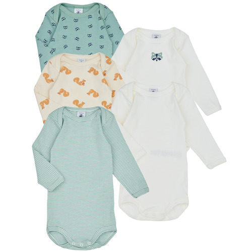 Kleidung Kinder Kinderbodies Petit Bateau BODY US ML RITON PACK X5 Bunt