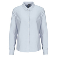 Kleidung Damen Hemden Pieces PCIRENA LS OXFORD SHIRT Weiß / Blau