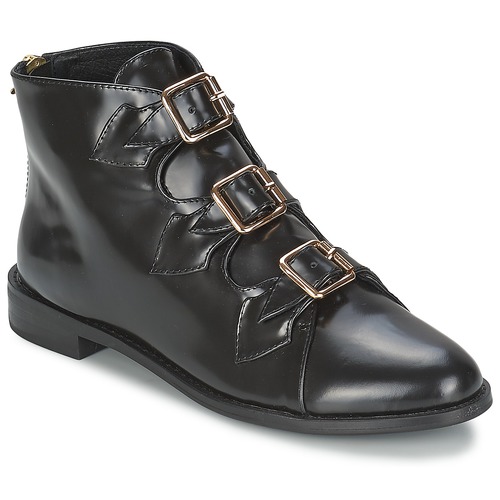 Schuhe Damen Low Boots F-Troupe Triple Buckle Boot Schwarz